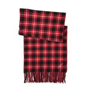 Red plaid coach scarf